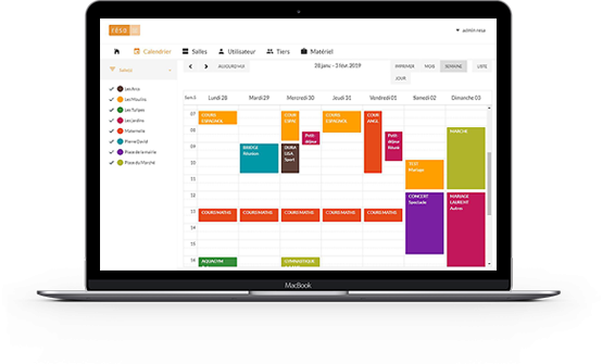 Calendrier intuitif pour la gestion des réservations des salles